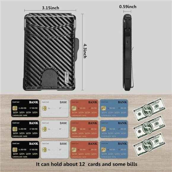 umoven RFID Wallet for Men Slim Bifold Credit Card Holder with Money Clip - Picture 4 of 7